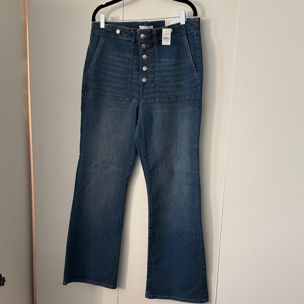 LOFT Dark Blue Flare Jeans